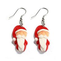 1set Animal Handmade Dangle Ear Stud Santa Claus Polymer Clay Christmas Earrings Accessory Jewerly Design Designer Girls Prom Bangle Brides Comfortable Simple