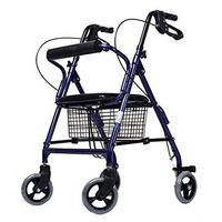 Walkers Adjustable Elderly Shopping Cart Rehabilitation Auxiliary Older's Trolley Handrail Frame Foldable Rest Chair (Color : Black, Size : 52x64x(79-88) cm)