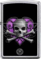Purple Heart Death Skull by Anne Stokes Artist Zippo Lighter