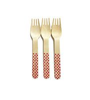 Perfect Stix Polka Dot Forks 158 36-Purple Printed Wooden Forks with Purple Polka Dot Pattern, 6" (Pack of 36)