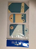 Paper Bliss 3-D Adhesive Accents Textured Tags in Breeze or Summer Beach Theme