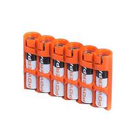 Storacell by Powerpax SlimLine AAA Battery Caddy, Orange, Holds 6 Batteries