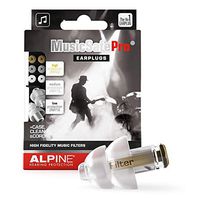 Alpine MusicSafe Pro Music Ear Plugs – Musicians Ear Plugs for Noise Reduction – Concert Earplugs - 3 Noise Reducing Ear Plug Filter Sets - Hypoallergenic Reusable Earplugs, Transparent