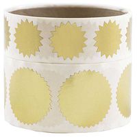 JAM PAPER Circle Label Wafer Seals with Serrated Edges Combo Pack- Small (3/4 Inch) & Large (1.5 Inch) - Gold - 200 Round Labels/Pack