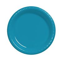 Creative Converting Touch of Color 20 Count Plastic Banquet Plates, Turquoise
