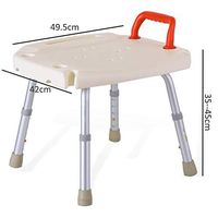 ZHAOYONGLI Bathing Aid for Bathroom Stool Adjustable Shower Bench, Portable Medical Stool with Adjustable Back and Armrest for Mobility (Color : No backrest)
