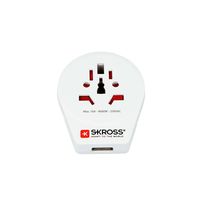 Skross World to Europe USB Travel Adaptor, White