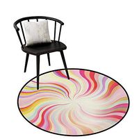 Small Round Rug Carpet,Red Roses and Blueberries with Butterflies Romantic Floral Composition,Door Mat Indoors Bathroom Mats Non Slip Diameter-51 Inch Fern Green Blue Ruby