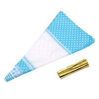 Clear Treat Bags-50Pcs Cellophane Candy Bags Clear Cone-Shaped Treat Popcorn Bags with Twist tie (2 Types) (Color : Blue)