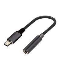 YESSKO USB-C Type To 3.5mm Audio Cable Adapter Aux Headphone Jack USB Cable Extender For Google Pixel 2 2XL (Black)