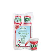 Dart 12 Ounce, 3.5" Top & 2.1" Bottom Diameter, 4.4" Height, Insulated Foam Cup ((12 Pack of 30 Holiday Cups))