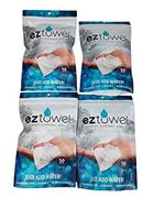 4 Pack of EZ Towels Compressed Capsule Towel Cloths in Tablet Size Biodegradable, No chemicals Added - 200 pieces