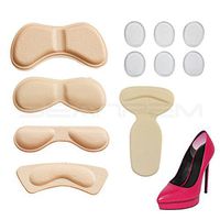 Ball of Foot Metatarsal Pad Relief - Relieves Forefoot Pain Morton's Neuroma Heel Pads Grips Back Heel Cushion Abrasion Blister Resistant (Beige:5 Paris + 6 Pcs Gel Soft Pads)