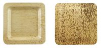 PackNWood 210BBOUA15 Square Bamboo Leaf Double Layer Plate - 5.9 x 5.9" - 100 per case