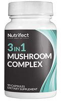 Nutrifect Nutrition 3-in-1 Mushroom Supplement - Lions Mane, Cordycepts, Reishi - Lets You Throw Away Useless Supplements, Supports Brain Health, Immune System, Natural Energy Booster, 90 Caps