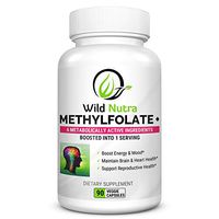 Wild Nutra Methyl Folate - Optimized 5-MTHF L Methylfolate 1000 mcg + Methyl B12, Niacin, B1, B2 & B6 P5P. Helps Support Brain, Heart & Reproductive Health; Boost Mood & Energy levels* 3 Months Supply