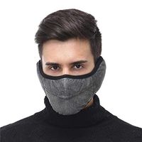 Dinfoger Winter Windproof Earmuffs Two-in-one Adults Masks Glasses Anti-Fog Warm Mask with Star Grey