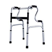 F&T Collapsible Walker, Walking Support Tool, Disabled Crutches, Elderly Medical Equipment, Lightweight Four-Legged Walking Stick (Color : Silver)