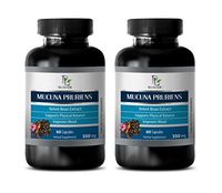 Mood Enhancing Supplements - Velvet Beans - MUCUNA PRURIENS Extract - Nerve Support Formula - 2 Bottles 120 Capsules