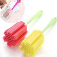 3PCS Kitchen Handle Sponge Brush Bottle Cup Glass Washing Cleaning Cleaner Tool