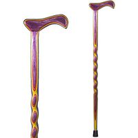 Brazos 40" Handcrafted Twisted Colorwood Wood Walking Cane for Men and Women, Plum, Made in The USA