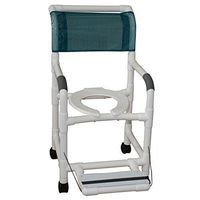 MJM International 118-3TW-FF Standard Shower Chair with Folding Footrest, 300 oz Capacity, 40.5" Height x 22" Width x 25.25" Depth, Royal Blue/Forest Green/Mauve