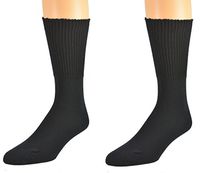 Sierra Socks Health Diabetic Wide Calf Cotton Crew Women's 2 Pair Pack (Fits Shoe Size 6-10, Socks 9-11, Black)