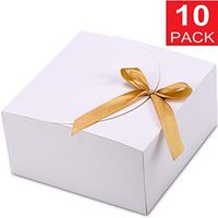 Gift Boxes with Lids, WantGor 10 Pack 8x8x4inch Kraft Paper Gift Wrap Boxes for Gifts, Bridesmaids, Chocolate, Cupcake, Crafting (White)
