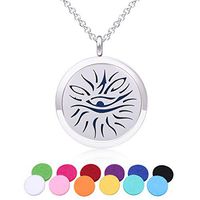 Peggy Essential Oil Diffuser Necklace Aromatherapy Pendant Stainless Steel Locket for Women, Kids, Boy, Girl (Eye of The Sun)