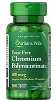 Puritan's Pride Chromium Polynicotinate 200 mcg Yeast Free-100 Vegi Caps