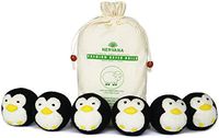 Organic Wool Dryer Balls - Penguins 6 XL Premium Quality Reusable Natural Fabric Softener, 100% Hand Made, New Zealand Merino Wool, Waddle of Penguins, Fair-Trade