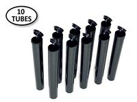 Karmay Doob Tubes Airtight 4.5" King-Size Squeeze Pop Top Joint Containers (10 Pack, Solid Black)