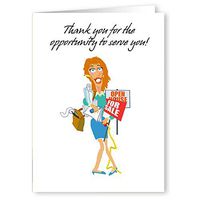 Personalized Interior Female Realtor Thank You for Opportunity Note Card - 36 Custom Cards & Envelopes