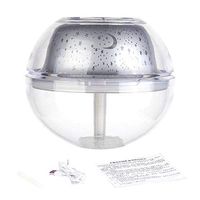 Livoty Ultrasonic Cool Mist Humidifier,USB Colorful LED Projector Light Crystal Projection Night Light Essential Oil Diffuser (Silver)