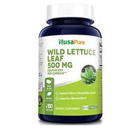 Wild Lettuce Leaf Extract 500mg 180 Veggie caps (Non-GMO,Made with Organic Wild Lettuce, Extract 4:1 & Gluten Free), All-Natural Sleep Aid and Pain Reliever