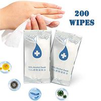 75% Alcohol Wet Wipes, Alcohol Swabs Individually Wrapped Large Size(5.5"x 7.1"), Alcohol Detergent Wipes for All-Purpose Cleaning (200 Wipes)