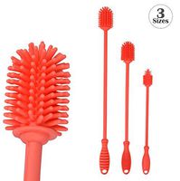 Silicone Bottle Brush | Three Brushes | Multi-Pack Bottle Cleaner, Vase and Glassware | Water Bottle Cleaning Brush for Washing Narrow Neck Containers