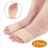 Metatarsal Sleeve Pads with Forefoot Gel Pads - 2 Pairs - Ball of Foot Cushion for Relieve Metatarsalgia Mortons Neuroma Diabetic Feet Pain (Fresh-L (Women's Size 8-11/Men's Size 6.5-9.5）)