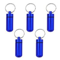 ROSENICE Waterproof Pill Case Pill Box Pill Holder Bottle Container 5pcs (Blue)