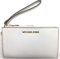 Michael Kors Jet Set Travel double Zip Wristlet Optic White