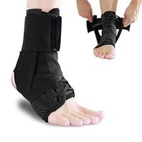QCHOMEE Lace Up Ankle Stabilizer Brace, Women Men Breathable Adjustable Foot Support Wrap for Sport Fitness, Ankle Sprain, Plantar Fasciitis, Injury Recovery
