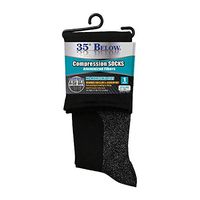 35 BelowTMCompression Socks-As Seen On TV-1 Pair in Black; Extra Large-2-IN-1 Compression & Warming Socks-Aluminized Thread with Aerospace Fabric Technology