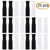 22Pcs Reusable Straws Tips, Silicone Straw Tips, Black Clear Food Grade Straws Tips Covers Only Fit for 1/4 Inch Wide(6MM Out diameter) Stainless Steel Straws by Accmor