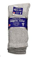Diabetic Socks Crew Socks 3, 6,9 or 12-Pack Physicians Approved Crew Diabetic Socks Cotton by Sole Trendz (3 Pairs of Gray, 10 to 13 Men Size)