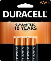 Duracell - CopperTop AAA Alkaline Batteries - long lasting, all-purpose Triple A battery for household and business - 4 Count