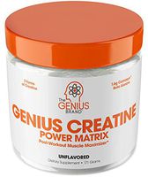 Genius Creatine Powder – Pro Post Workout Recovery Drink for Lean Muscle Gain | Creapure Monohydrate, HCL & Beta Alanine | Natural Anabolic Mass Gainer for Men & Women - Serious Muscle Builder, 171G