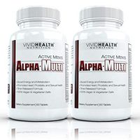 Complete One A Day Zinc Multivitamin for Active Men by Alpha-Multi | Supports Prostate & Cardiovascular Health with Vitamin D, A, C, E, B12 | Boost Energy, Libido, Virility | 2 Bottles, 60 Tabs Each