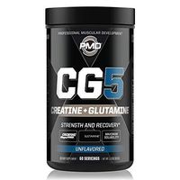 PMD Sports CG5 - Premium Creatine and L Glutamine Formula - Maximum Strength Power Recovery, Build Lean Muscle, Increase Workout Performance - Pre Workout and Post Workout - Unflavored (60 Servings)