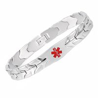Fashion Flying Fish Stainless Steel Medical Alert id Bracelets with Free Engraving(7.5)