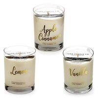 LUNA CANDLE CO. Apple Cinnamon, Vanilla and Lemon Scented Jar Candle Gift (Set of 3) Soy Wax, 11oz. Glass, Up to 110 Hours of Burn Time, Perfect for Holidays, Made in The USA- Bakers Gonna Bake
